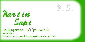 martin sapi business card